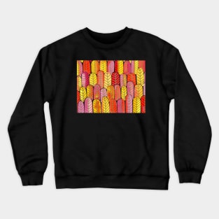 Feather Forest in Vibrant Gold, Pink, Orange, and Yellow Crewneck Sweatshirt